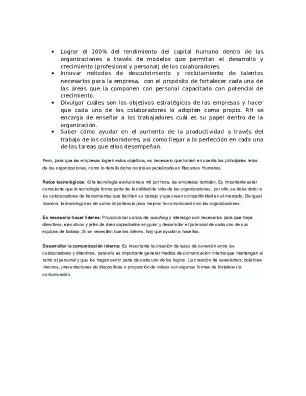 (DOC) Objetivos capital humano