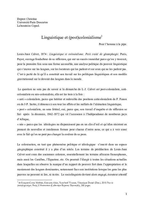 colonialisme dissertation