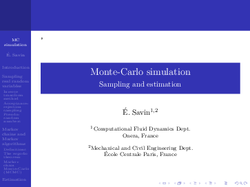 (PDF) Monte-Carlo simulation. Sampling and estimation.