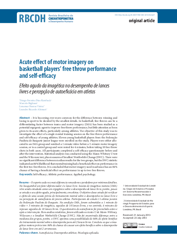 (PDF) Acute effect of motor imagery on basketball players’ free throw ...