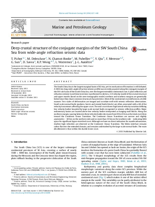 (PDF) Deep crustal structure of the conjugate margins of the SW South ...