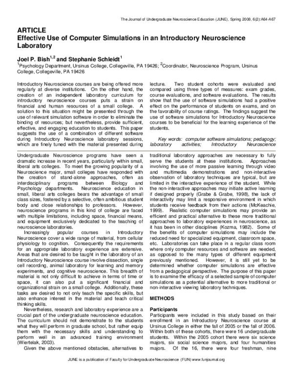 (PDF) ARTICLE Effective Use of Computer Simulations in an Introductory ...