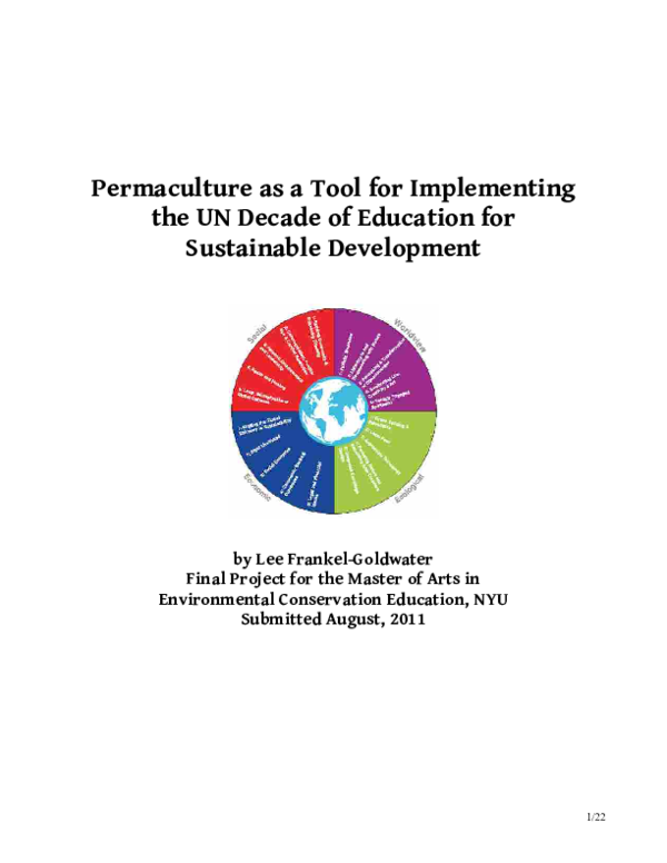 (PDF) Permaculture as a Tool for Implementing the UN Decade of ...