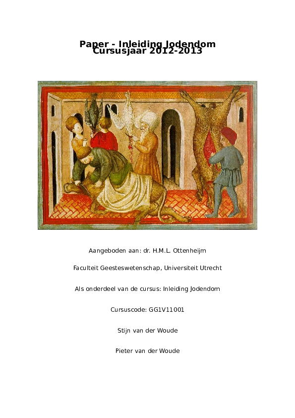 (DOC) Over de Sjechita, de Joodse rituele slacht