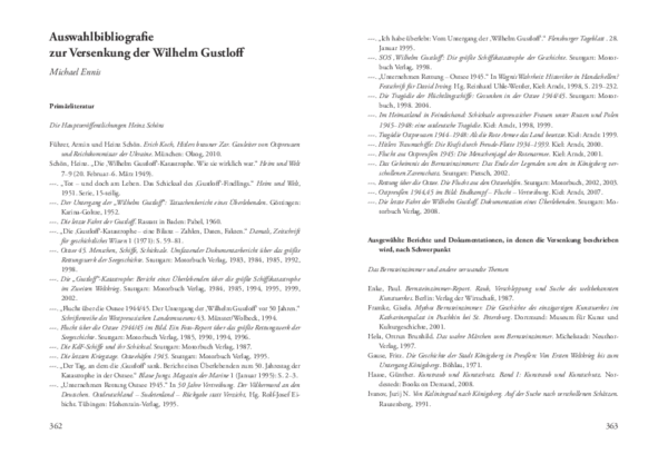 Pdf Auswahlbibliografie Zur Versenkung Der Wilhelm Gustloff Michael Ennis Academia Edu