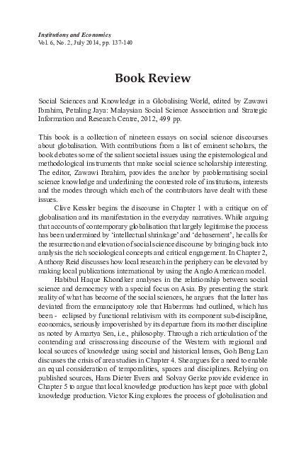 (PDF) Professor Rajah Rasiah's review of Zawawi Ibrahim (ed.) Social ...