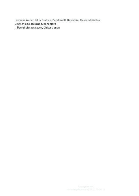 Pdf Deutschland Russland Komintern Vol 1 Uberblicke Analysen Kommentare Berlin Boston De Gruyter 2014 With Hermann Weber Jakov Drabkin Aleksandr Galkin Bernhard H Bayerlein Academia Edu