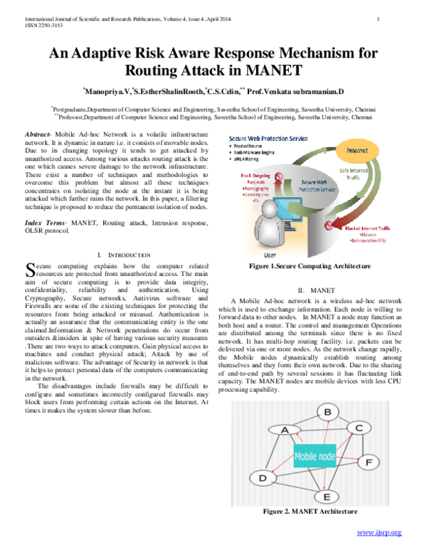 (PDF) An Adaptive Risk Aware Response Mechanism for Routing Attack in MANET