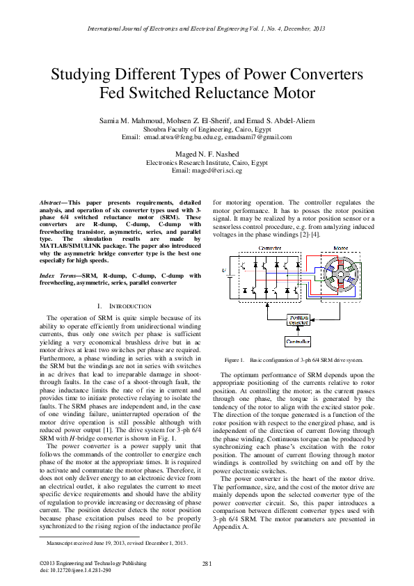 (PDF) Studying Different Types of Power Converters Fed Switched