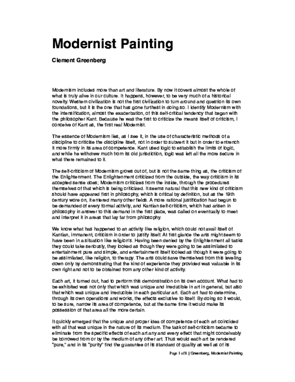 (PDF) Modernist Painting Jessica Calderon Academia.edu