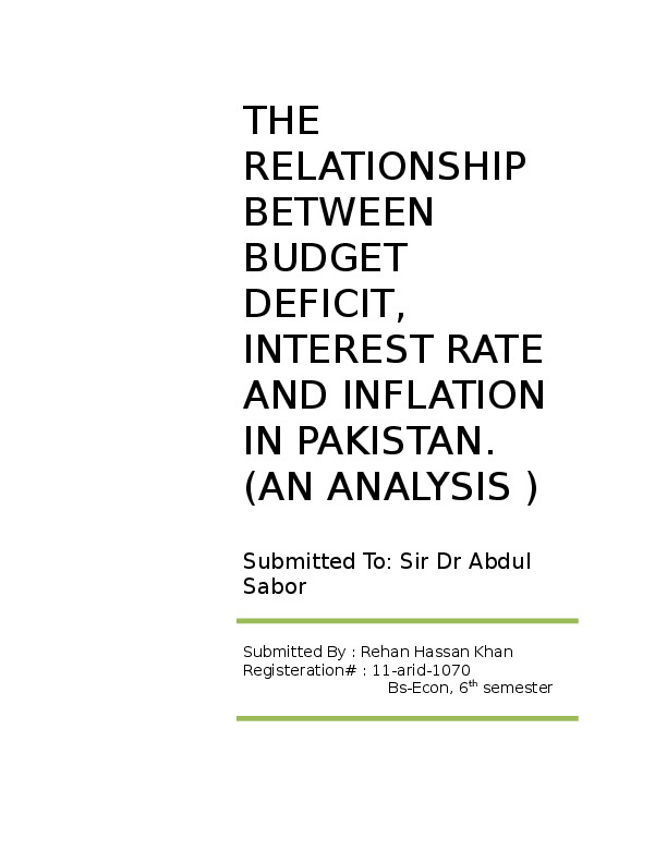 (DOC) THE RELATIONSHIP BETWEEN BUDGET DEFICIT, INTEREST RATE AND ...