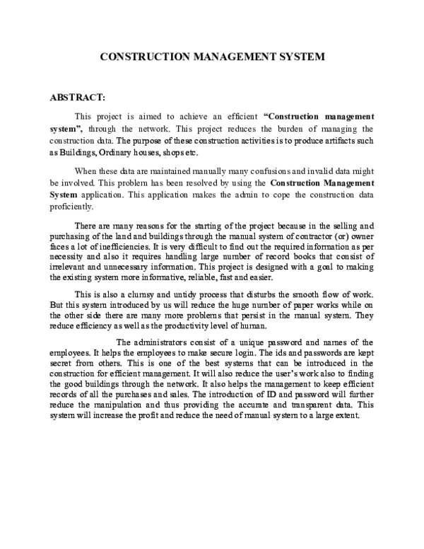 (DOC) CONSTRUCTION MANAGEMENT SYSTEM