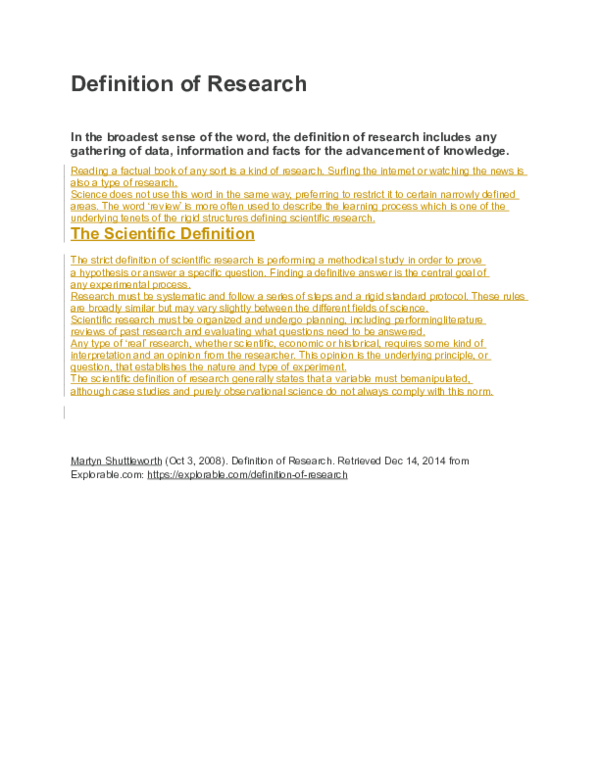 (DOC) Definition of Research The Scientific Definition Marc Limuel Astrero Academia.edu