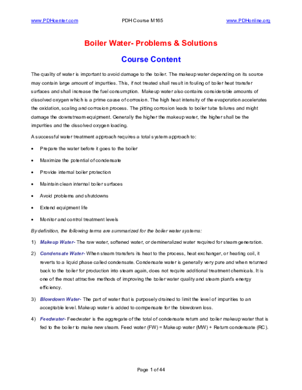 (PDF) Boiler water Treatment Pratibha Singh Academia.edu