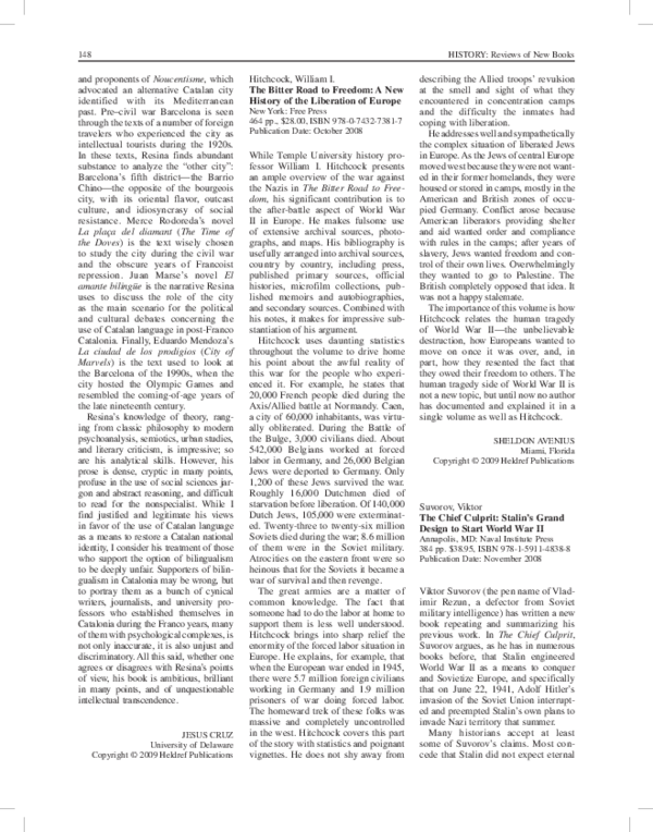 Review of Viktor Suvorov, The Chief Culprit: Stalin’s Grand Design to ...