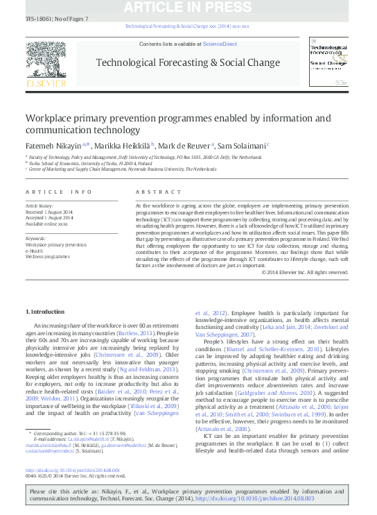 (PDF) Workplace primary prevention programmes enabled by information ...
