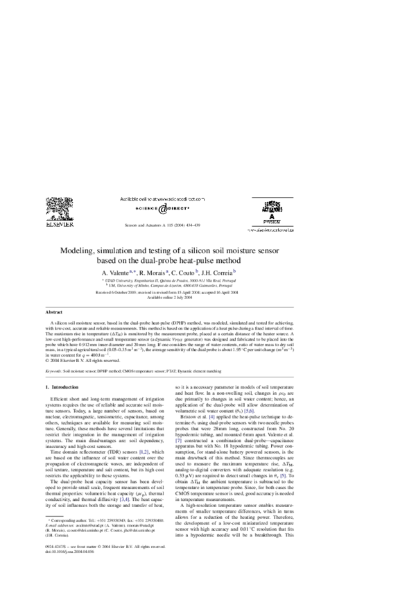 (PDF) Modeling, simulation and testing of a silicon soil moisture ...