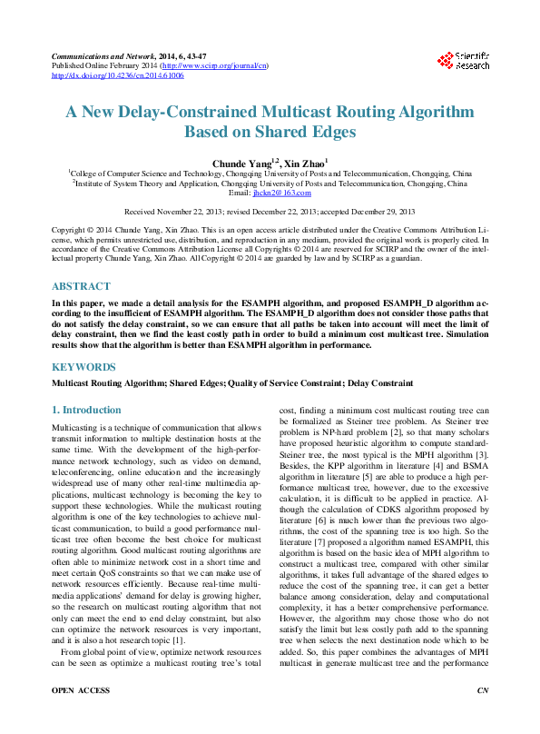 (PDF) A New Delay-Constrained Multicast Routing Algorithm Based on ...