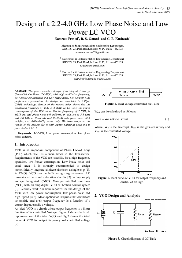(PDF) Design of a 2.2-4.0 GHz Low Phase Noise and Low Power LC VCO