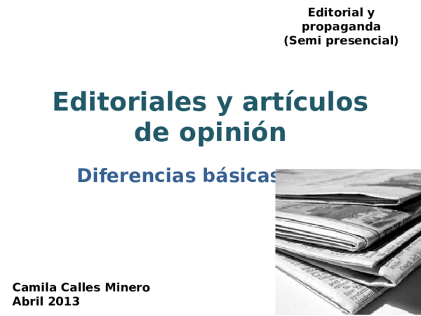 (PPT) Editoriales y articulos de opinion