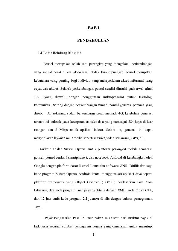 Doc Bab I Skripsi Pph 21 Berbasis Android Rizki Fuziyansah Academia Edu