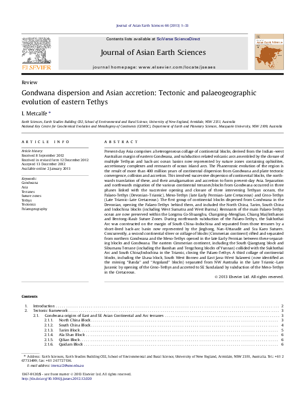 PDF) Gondwana dispersion and Asian accretion: Tectonic and