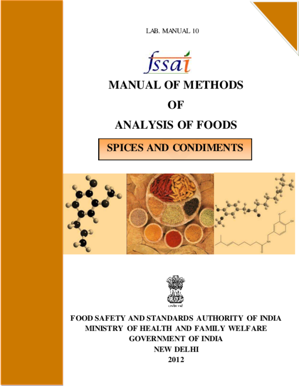 (PDF) MANUAL OF METHODS OF ANALYSIS OF FOODS FOOD SAFETY AND STANDARDS