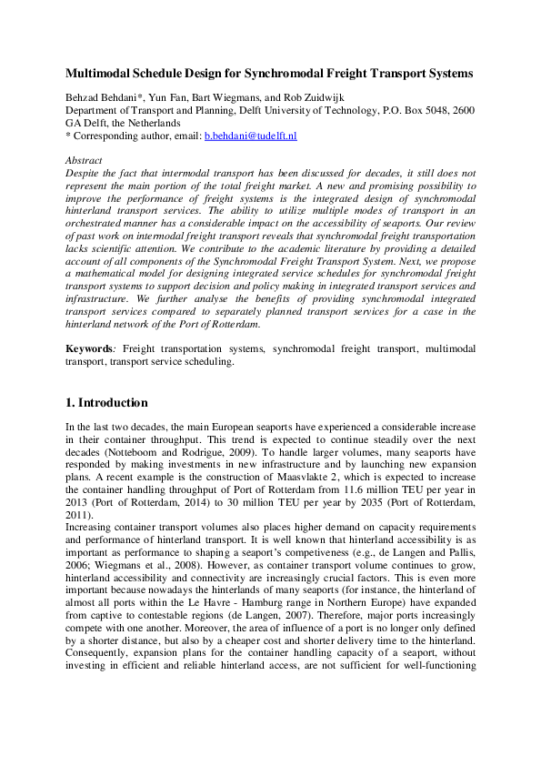 Multimodal transport essay image