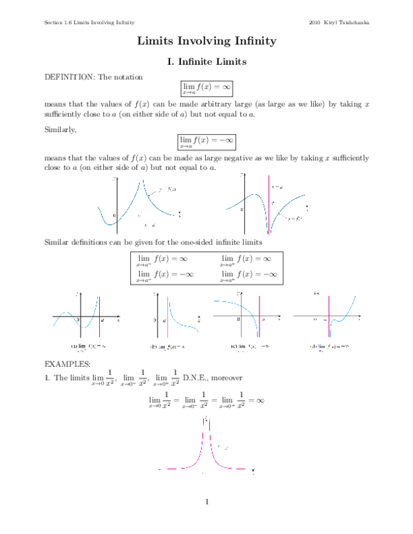 (PDF) Limits Involving Infinity