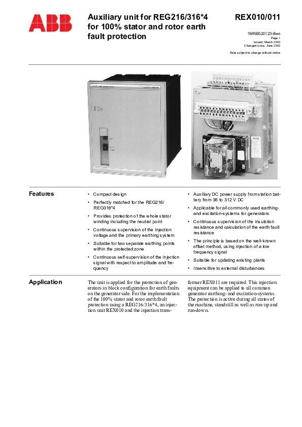 (PDF) Auxiliary unit for REG216/316*4 for 100% stator and rotor earth ...
