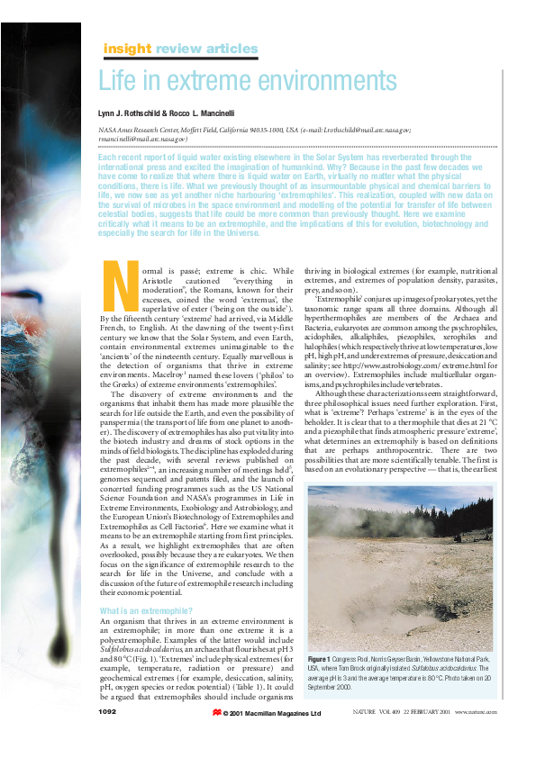  pdf life in extreme environments