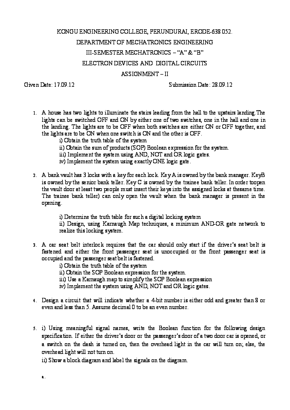 Pdf Electron Devices And Digital Circuits Assignment Ii