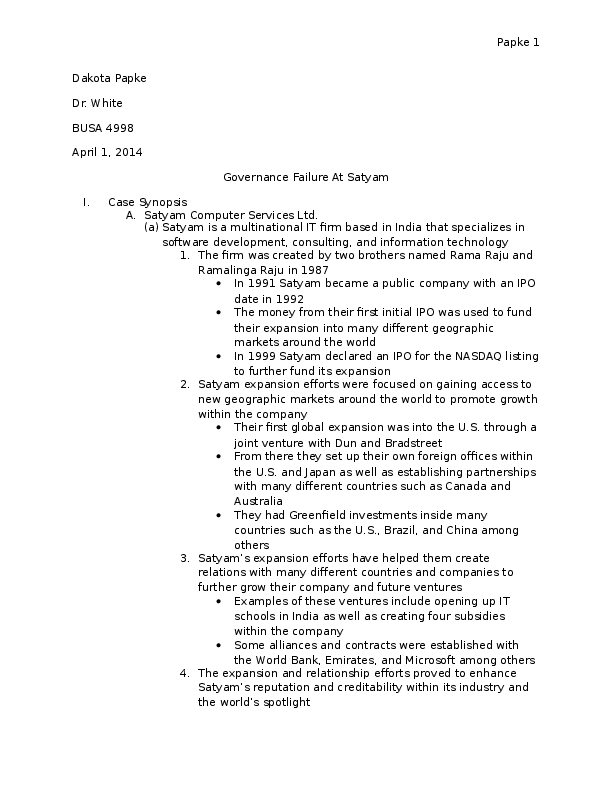 Essay about satyam 06 picture