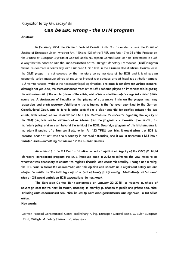 (DOC) Can be EBC wrong - the OTM program
