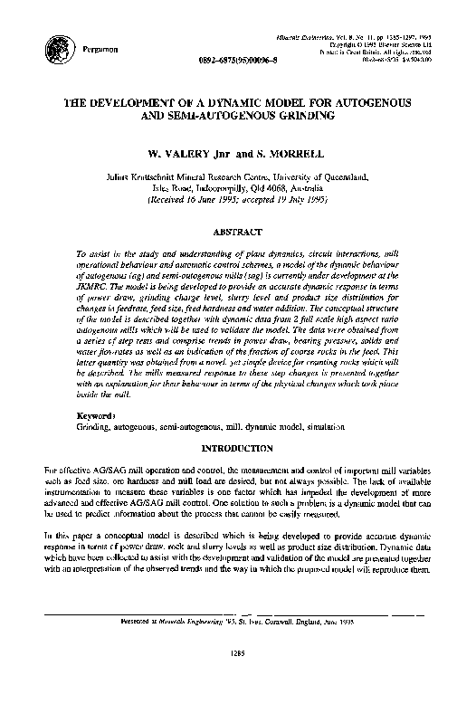 (PDF) THE DEVELOPMENT OF A DYNAMIC MODEL FOR AUTOGENOUS AND SEMI ...