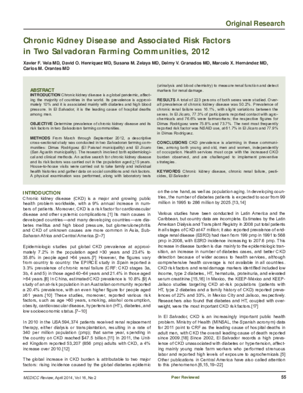 (PDF) Chronic Kidney Disease and Associated Risk Factors in Two ...
