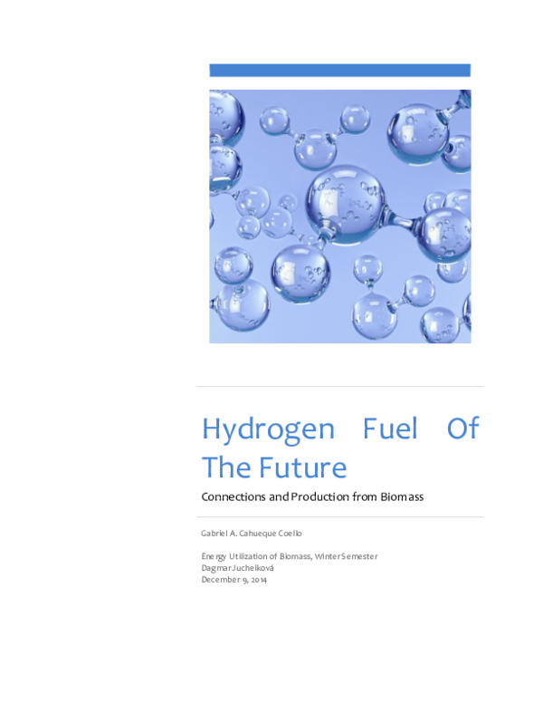 (PDF) Hydrogen Fuel Of The Future Connections and Production from Biomass