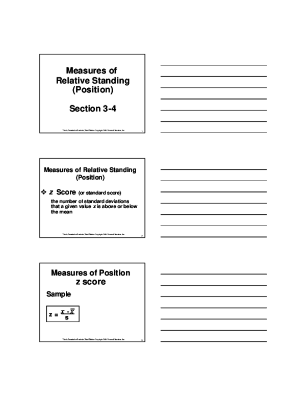 (PDF) Measures of Measures of Relative Standing Relative Standing