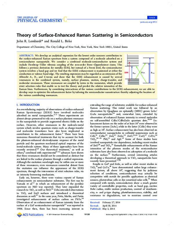 (PDF) Theory of Surface-Enhanced Raman Scattering in Semiconductors