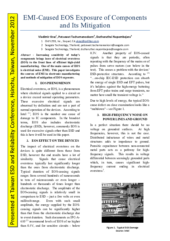 (PDF) EMI-Caused EOS Exposure of Components and Its Mitigation