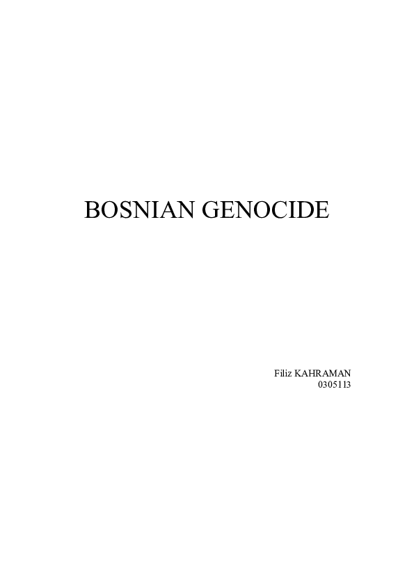 Doc Bosnian Genocide