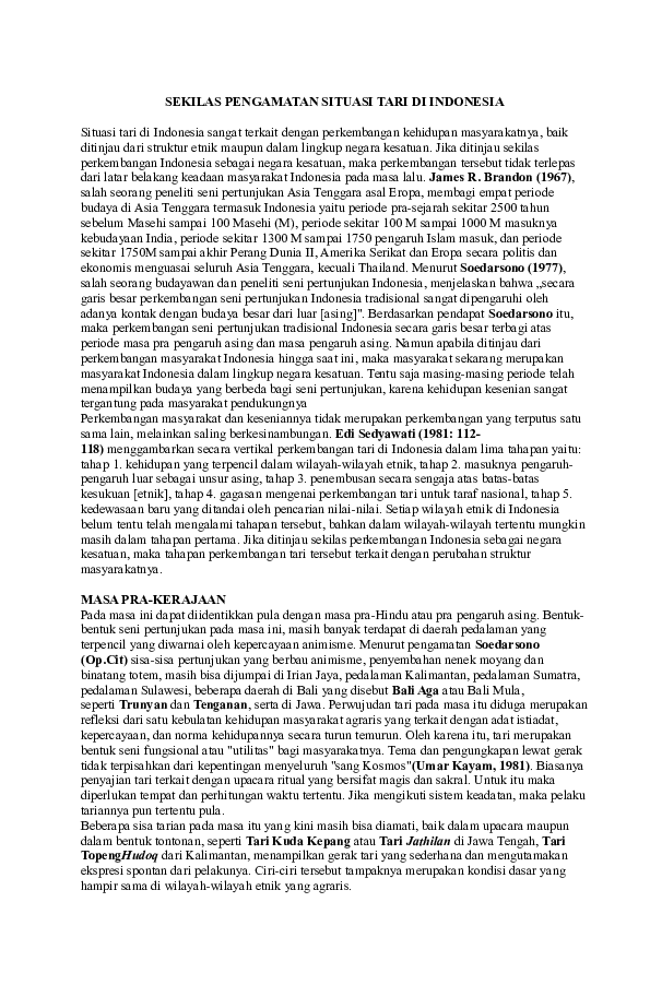 Gagasan Seni Tari Dituangkan Dalam Bentuk Seputar Bentuk