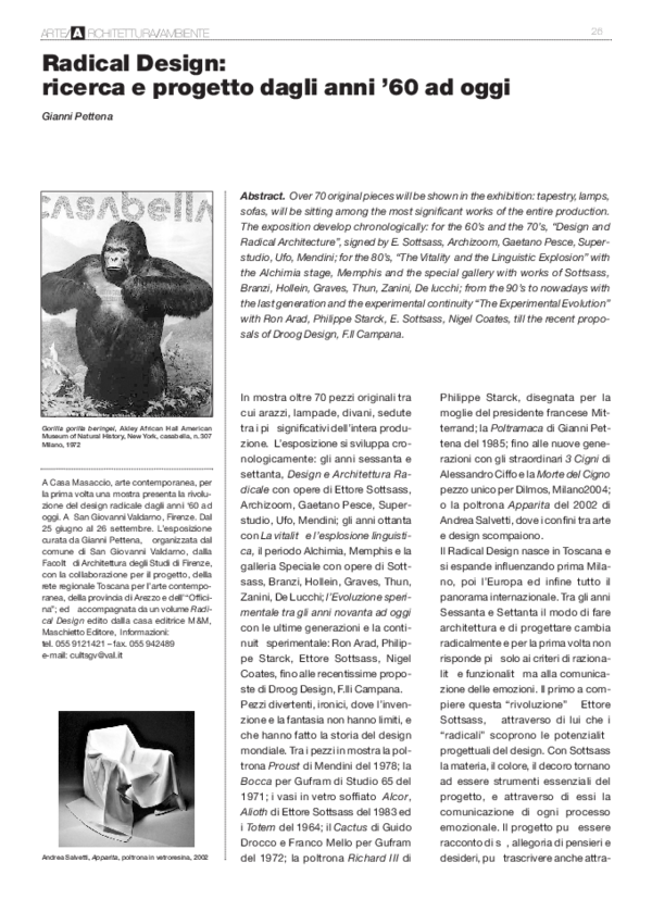 (PDF) Radical Design: ricerca e progetto dagli anni '60 ad oggi