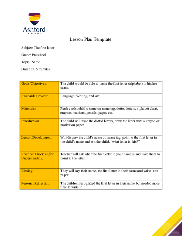(DOC) Lesson Plan Template