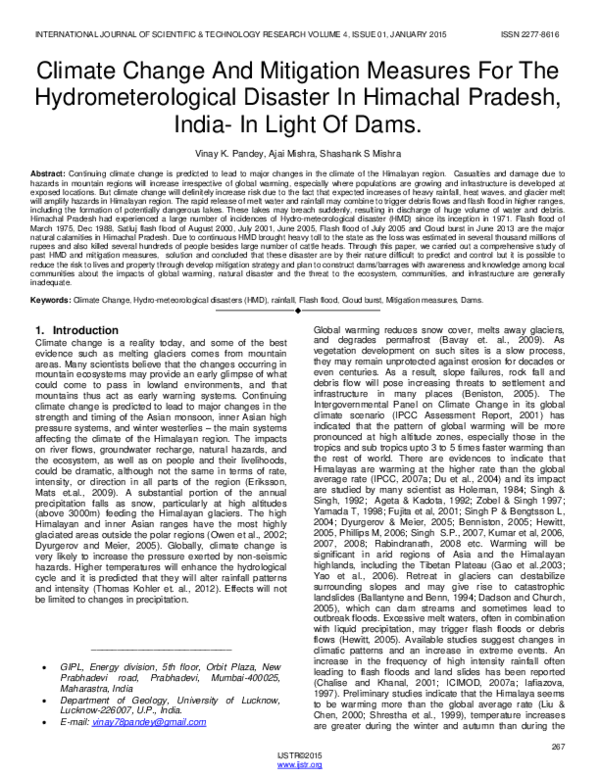 (PDF) Climate Change And Mitigation Measures For The Hydrometerological ...