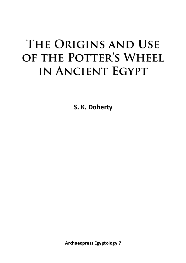 (PDF) The Origins and Use of the Potter's Wheel in Ancient Egypt (Just