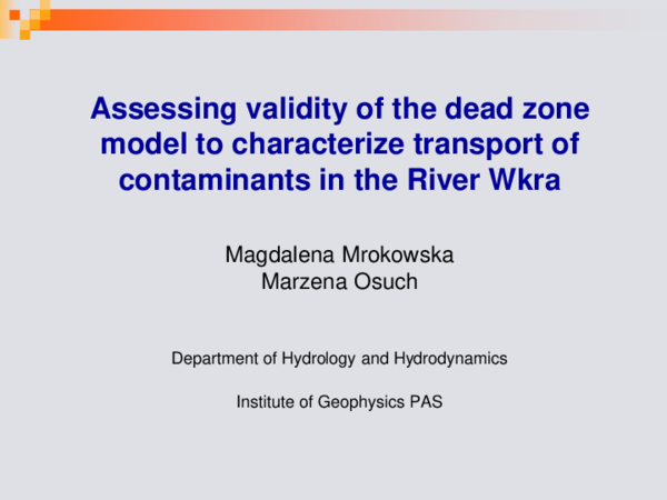(PDF) Assessing validity of the dead zone model to characterize ...