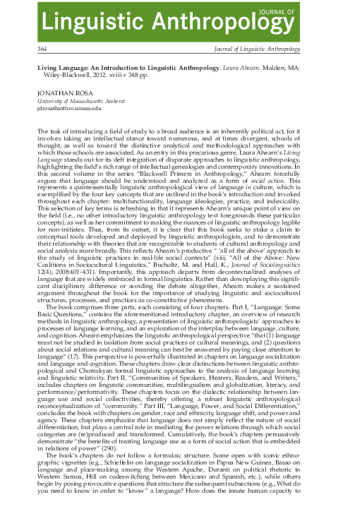living language an introduction to linguistic anthropology pdf download
