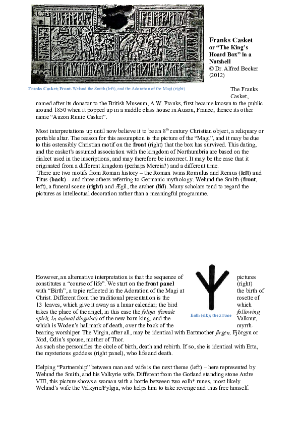 (DOC) Franks Casket, or: T he King's Hoard Box
