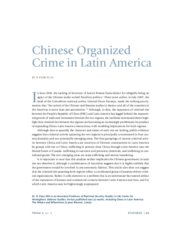 (PDF) Chinese Organized Crime in Latin America | Evan Ellis - Academia.edu